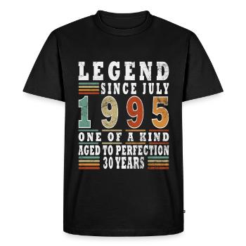 Juillet 1995 Cadeau 30e anniversaire Juillet - T-shirt Premium bio Homme - noir - Devant - Nico (187cm)