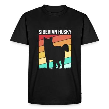 Husky - Men's Premium Organic T-Shirt - black - Front - Nico (187cm)