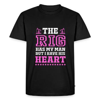 Oil Rig Oil Field Oil Rig Wife - Men's Premium Organic T-Shirt - black - Front - Nico (187cm)
