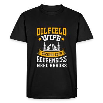 Oil Field Wife Oil Rig Oil Rig - Men's Premium Organic T-Shirt - black - Front - Nico (187cm)