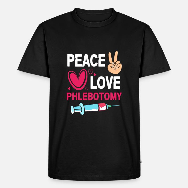 Phlebotomist Pflege Pfleger Pflegerin Blutentnahme - Männer Premium Bio T-Shirt - Schwarz
