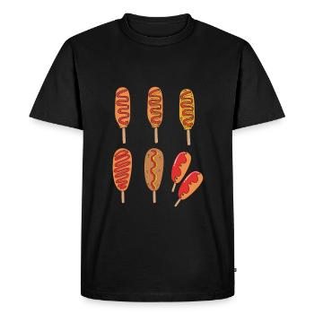 Corn dog - Men's Premium Organic T-Shirt - black - Front - Nico (187cm)