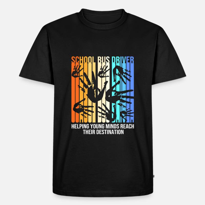 Schulbus Schulbusfahrer Busfahrer - Männer Premium Bio T-Shirt - Schwarz