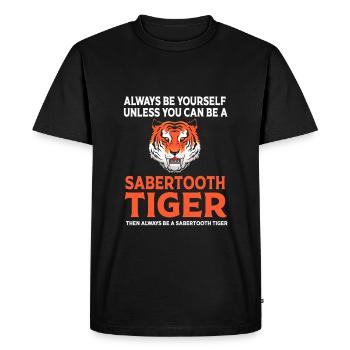 Sabre-toothed tiger Prehistoric - Men's Premium Organic T-Shirt - black - Front - Nico (187cm)