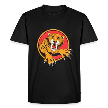 Tigre à dents de sabre Préhistorique - T-shirt Premium bio Homme - noir - Devant - Nico (187cm)