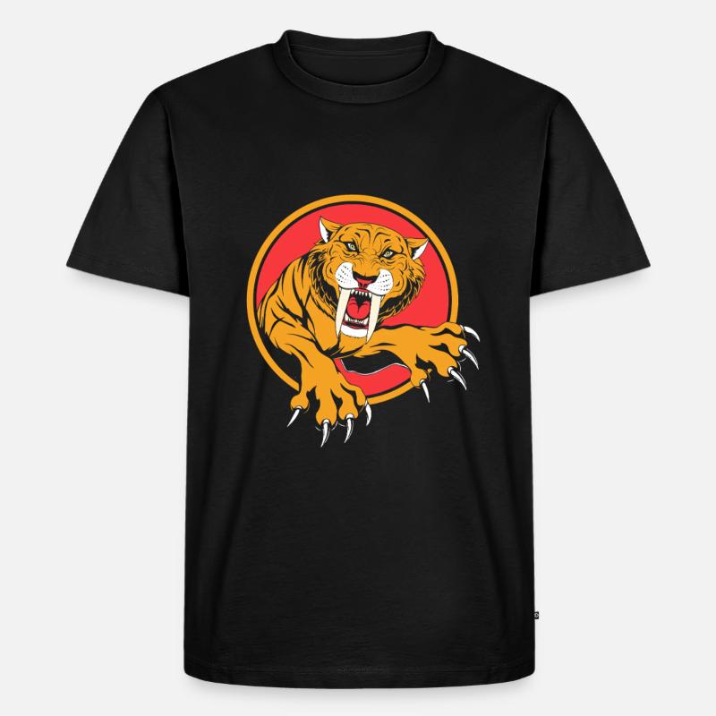 Säbelzahntiger Urzeit - Männer Premium Bio T-Shirt - Schwarz