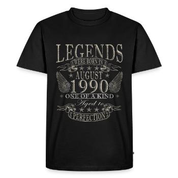 August 1990 Birthday August 1990 Vintage August - Men's Premium Organic T-Shirt - black - Front - Nico (187cm)