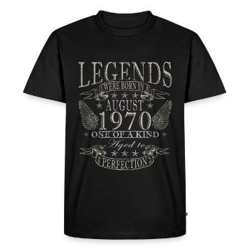 August 1970 Birthday August 1970 Vintage August - Men's Premium Organic T-Shirt - black - Front - Nico (187cm)
