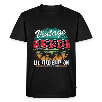 1990 - Année 1990 - Année 1990 - T-shirt Premium bio Homme - noir - Devant - Nico (187cm)