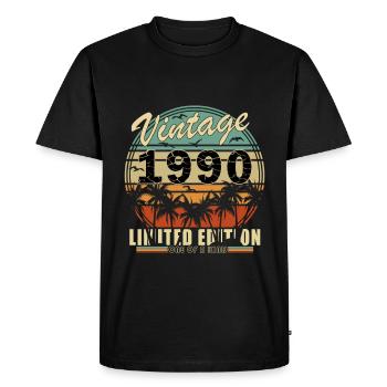 1990 - Né en 1990 - Né en 1990 - T-shirt Premium bio Homme - noir - Devant - Nico (187cm)