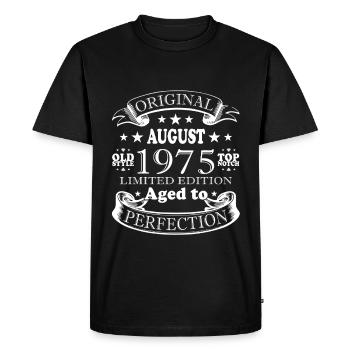 50th Anniversary - August 1975 Perfection - Men's Premium Organic T-Shirt - black - Front - Nico (187cm)