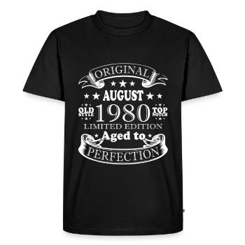 August 1980 Birthday August 1980 Vintage August - Men's Premium Organic T-Shirt - black - Front - Nico (187cm)