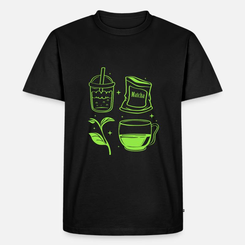Matcha - Männer Premium Bio T-Shirt - Schwarz