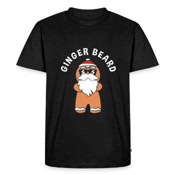 Gingerbread Christmas Gingerbread Man Bearded Beard - Men's Premium Organic T-Shirt - black - Front - Nico (187cm)