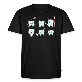 Tooth Teeth Dentist HelperGift - Men's Premium Organic T-Shirt - black - Front - Nico (187cm)