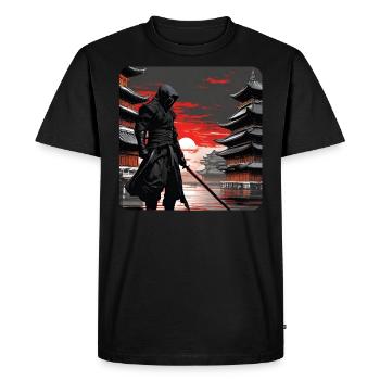 Mystérieux ninja avec épée katana - T-shirt Premium bio Homme - noir - Devant - Nico (187cm)