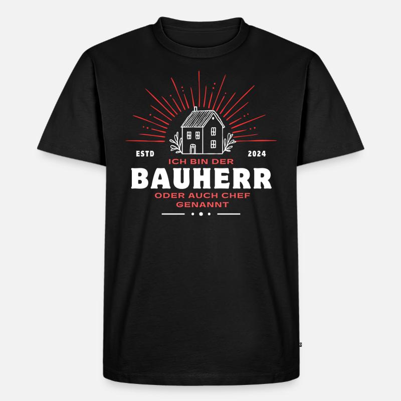 Ich bin der Bauherr - 2024 - Männer Premium Bio T-Shirt - Schwarz