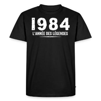 1984 année des legéndes - Cadeau Anniversaire 1984 - T-shirt Premium bio Homme - noir - Devant - Nico (187cm)