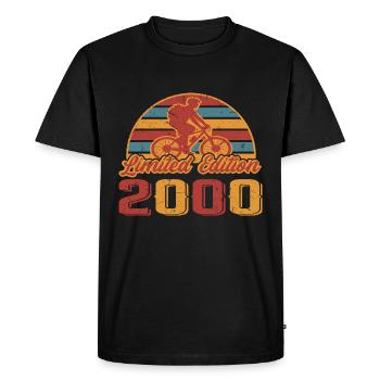 Vélo Anniversaire Cycliste Construit en 2000 - T-shirt Premium bio Homme - noir - Devant - Nico (187cm)
