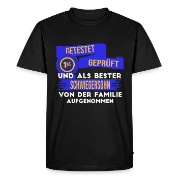 Bester Schwiegersohn der Welt. - Männer Premium Bio T-Shirt - Schwarz - Vorne - Nico (187cm)