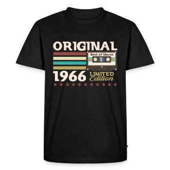 Cassette du 59e anniversaire février 1966 - T-shirt Premium bio Homme - noir - Devant - Nico (187cm)