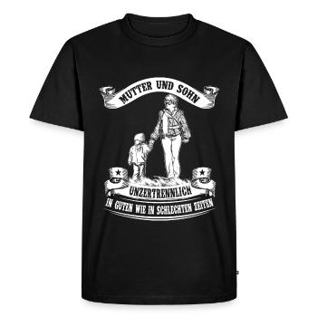Mère et fils - inséparables - T-shirt Premium bio Homme - noir - Devant - Nico (187cm)