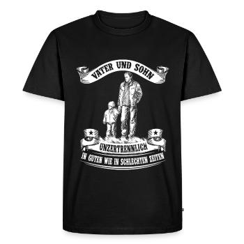 Père et fils - inséparables - T-shirt Premium bio Homme - noir - Devant - Nico (187cm)