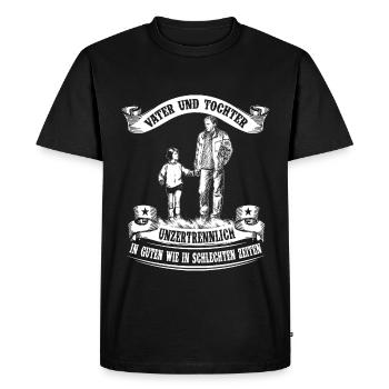 Père et fille - inséparable - T-shirt Premium bio Homme - noir - Devant - Nico (187cm)