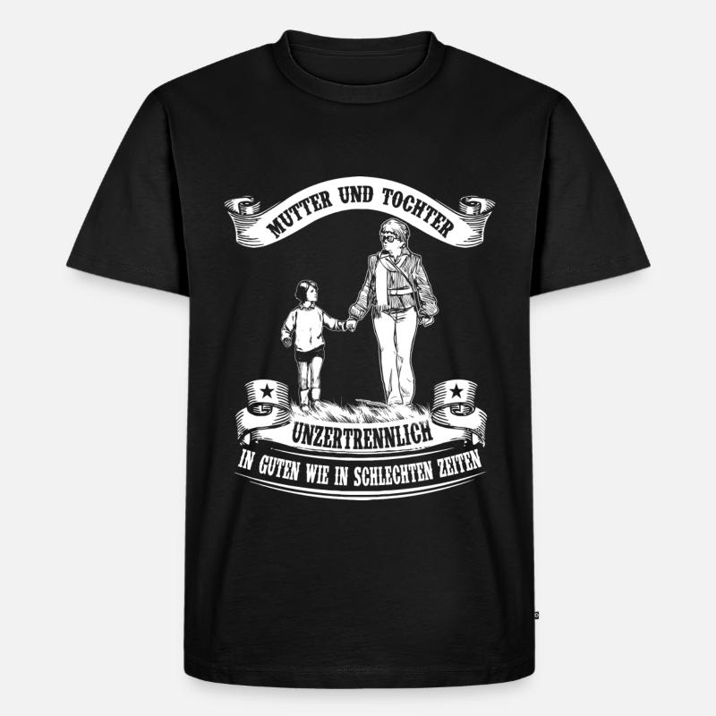 Mutter und Tochter - Unzertrennlich - Männer Premium Bio T-Shirt - Schwarz