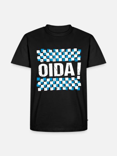 Oida Boarisch Bayern Oida! - Männer Premium Bio T-Shirt - Schwarz