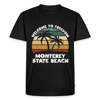 Monterey State Beach Welcome to Summer California - Men's Premium Organic T-Shirt - black - Front - Nico (187cm)