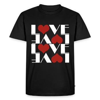 Coeurs d’AMOUR - T-shirt Premium bio Homme - noir - Devant - Nico (187cm)