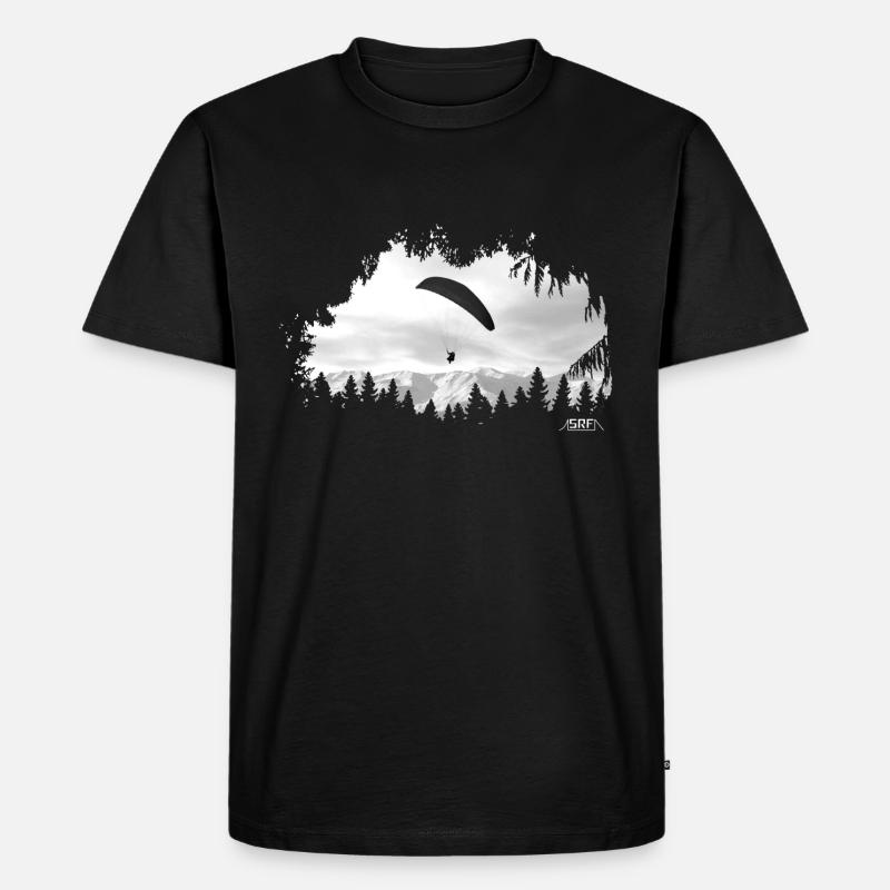 Paragliding - Männer Premium Bio T-Shirt - Schwarz