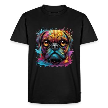Carlin de différentes couleurs - T-shirt Premium bio Homme - noir - Devant - Nico (187cm)