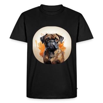 Portrait de carlin - T-shirt Premium bio Homme - noir - Devant - Nico (187cm)