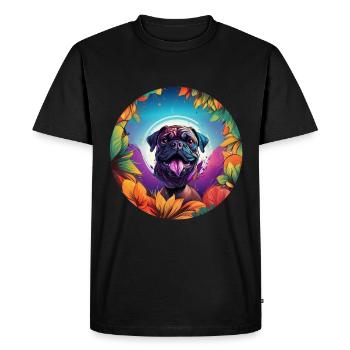Carlin de différentes couleurs - T-shirt Premium bio Homme - noir - Devant - Nico (187cm)