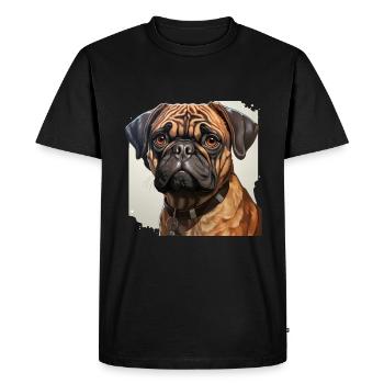 Portrait de carlin - T-shirt Premium bio Homme - noir - Devant - Nico (187cm)