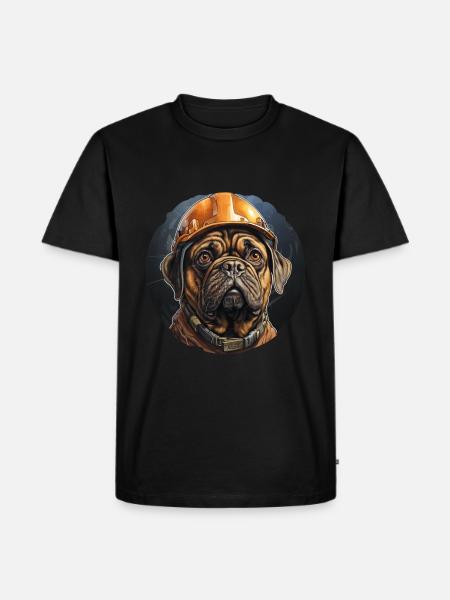 Pug as a builder - Men's Premium Organic T-Shirt - black
