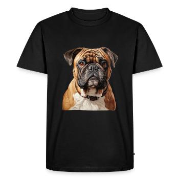 Portrait de bouledogue - T-shirt Premium bio Homme - noir - Devant - Nico (187cm)