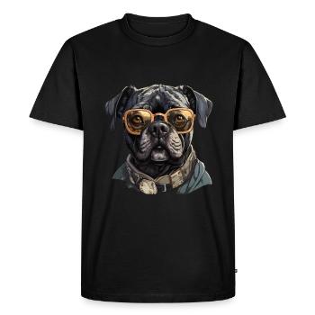 Carlin avec lunettes de soleil - T-shirt Premium bio Homme - noir - Devant - Nico (187cm)