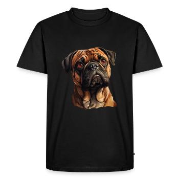 Portrait de carlin - T-shirt Premium bio Homme - noir - Devant - Nico (187cm)