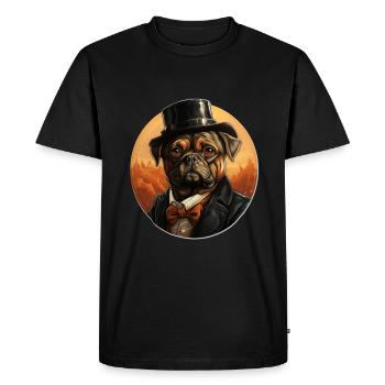 Carlin avec chapeau et costume vintage - T-shirt Premium bio Homme - noir - Devant - Nico (187cm)