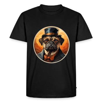 Carlin avec chapeau et costume vintage - T-shirt Premium bio Homme - noir - Devant - Nico (187cm)