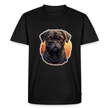 Tête de carlin fidèle - T-shirt Premium bio Homme - noir - Devant - Nico (187cm)