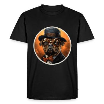 Carlin couleurs vintage et smoking - T-shirt Premium bio Homme - noir - Devant - Nico (187cm)