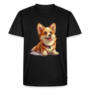 Mignon petit chien - T-shirt Premium bio Homme - noir - Devant - Nico (187cm)