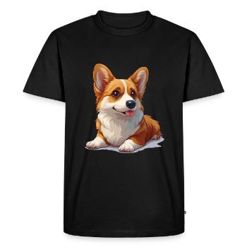 Mignon petit chien - T-shirt Premium bio Homme - noir - Devant - Nico (187cm)
