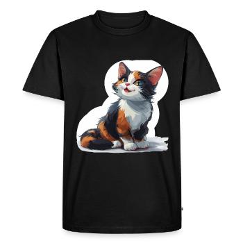 Chaton mignon - T-shirt Premium bio Homme - noir - Devant - Nico (187cm)
