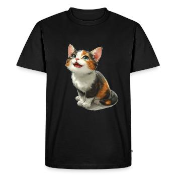 Chaton mignon - T-shirt Premium bio Homme - noir - Devant - Nico (187cm)