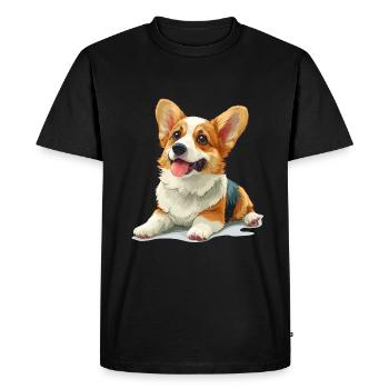 Mignon petit chien - T-shirt Premium bio Homme - noir - Devant - Nico (187cm)